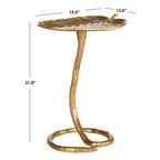 Table d'appoint glamour dorée | Cadre métallique orné | Table d'appoint décorative pour salon et chambre
