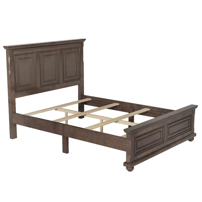 Lit Queen Vintage en Pin de Style Campagne Traditionnel