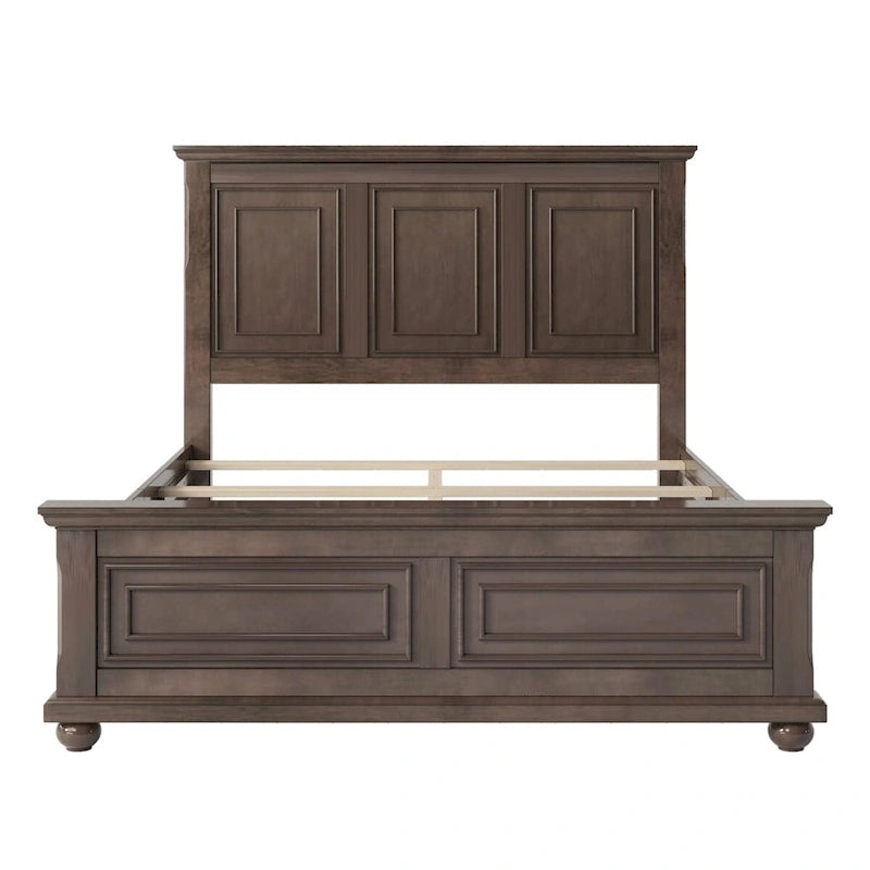 Lit Queen Vintage en Pin de Style Campagne Traditionnel