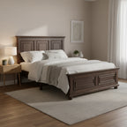 Lit Queen Vintage en Pin de Style Campagne Traditionnel