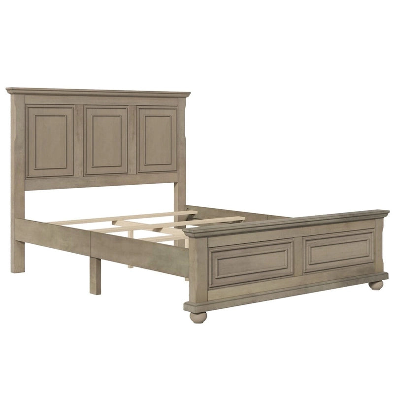 Lit Queen Vintage en Pin de Style Campagne Traditionnel