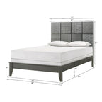 Chambre avec tête de lit grise