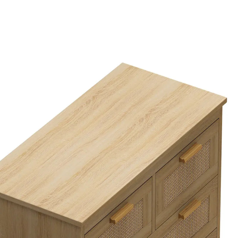 Meuble de rangement 4 tiroirs en rotin, pour chambre, salon, couloirs