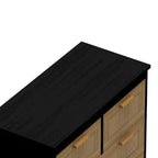 Meuble de rangement 4 tiroirs en rotin, pour chambre, salon, couloirs