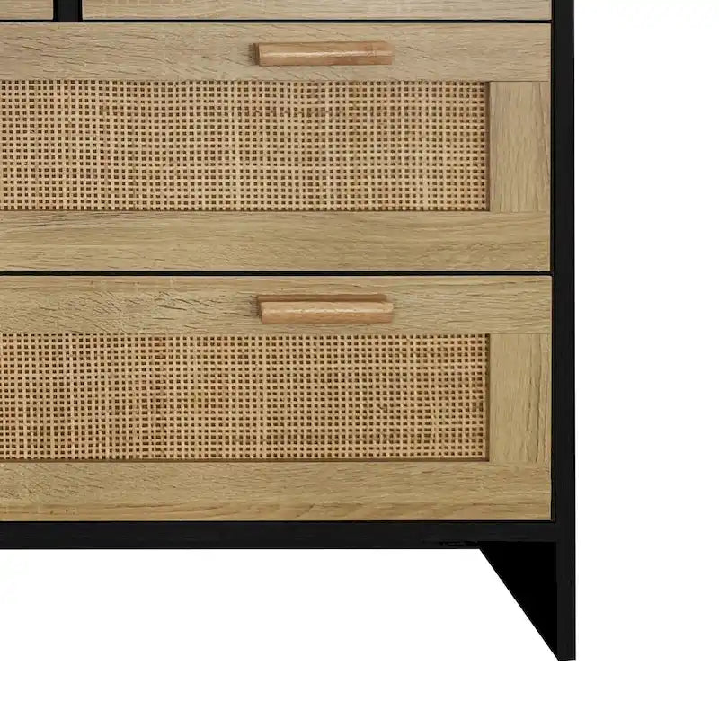 Meuble de rangement 4 tiroirs en rotin, pour chambre, salon, couloirs