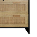 Meuble de rangement 4 tiroirs en rotin, pour chambre, salon, couloirs
