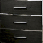 Ensemble de chambre 3 pièces gris | Lit, table de chevet et commode | Éclairage LED et ports USB