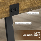 Banc de jardin avec pieds en métal, Banc d'entrée en béton effet bois rustique