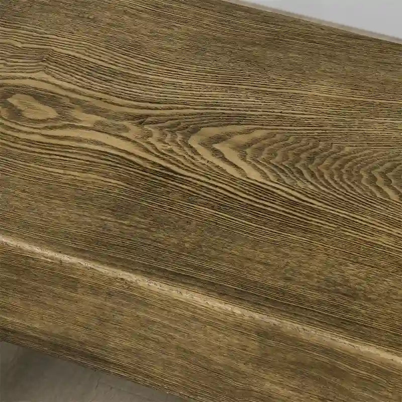 Banc de jardin avec pieds en métal, Banc d'entrée en béton effet bois rustique