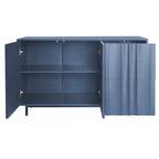 Meuble de Rangement Motif Vague avec 2 Portes et 2 Tiroirs, Réglable, Adapté pour Bureau, Entrée et Salon
