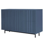 Meuble de Rangement Motif Vague avec 2 Portes et 2 Tiroirs, Réglable, Adapté pour Bureau, Entrée et Salon