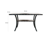 Table de comptoir Sie de 38 pouces, rectangulaire, garniture cloutée, bois noir