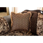 Causeuse traditionnelle marron en chenille semi-ferme | Cadre en pin massif | Salon 2 places