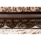 Causeuse traditionnelle marron en chenille semi-ferme | Cadre en pin massif | Salon 2 places