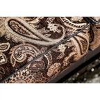 Causeuse traditionnelle marron en chenille semi-ferme | Cadre en pin massif | Salon 2 places