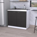 Meuble sous-évier avec lavabo utilitaire à 2 portes rectangulaire Brookeline