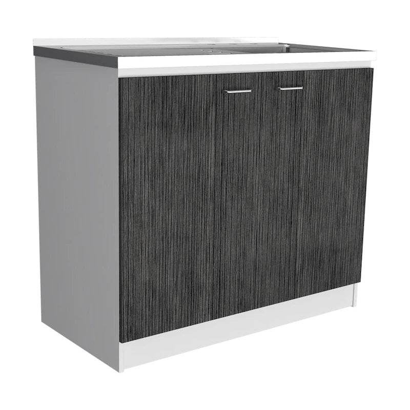 Meuble sous-évier avec lavabo utilitaire à 2 portes rectangulaire Brookeline