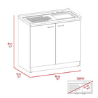 Meuble sous-évier avec lavabo utilitaire à 2 portes rectangulaire Brookeline