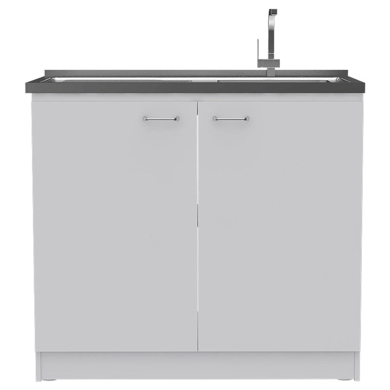Meuble sous-évier avec lavabo utilitaire à 2 portes rectangulaire Brookeline