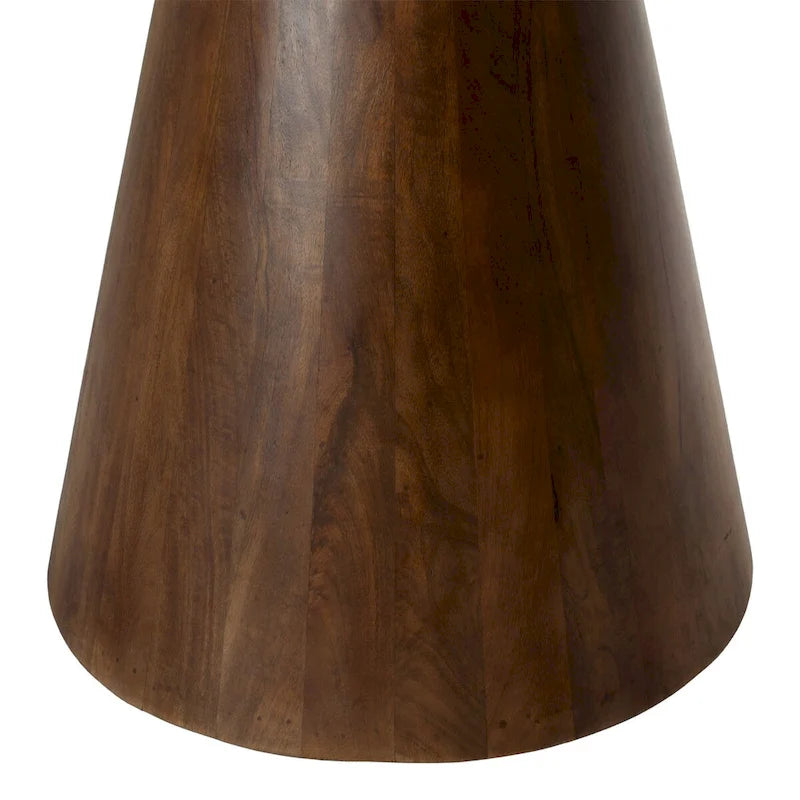 Table à manger en bois de manguier de 52 po de large | Fini brun moyen | Table à manger moderne en bois massif