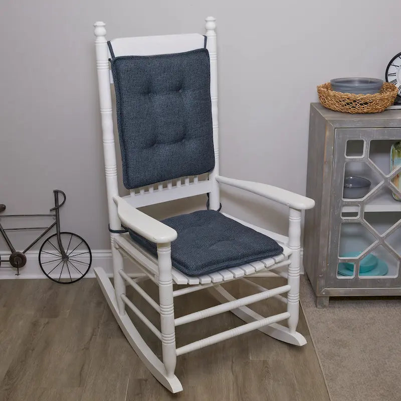 Ensemble de coussins réversibles en chenille pour fauteuil à bascule | Coussin d'assise et de dossier | Attaches antidérapantes