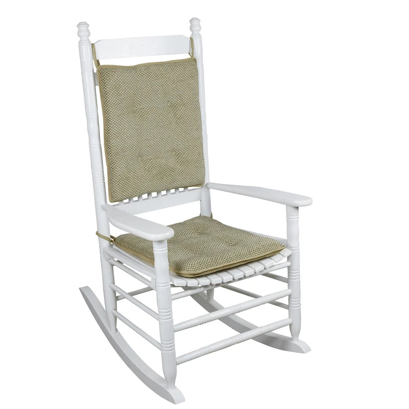 Ensemble de coussins réversibles en chenille pour fauteuil à bascule | Coussin d'assise et de dossier | Attaches antidérapantes