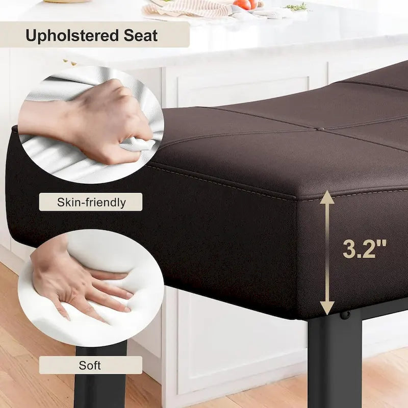 Tabourets de bar de 61 cm, siège ergonomique en forme de selle, lot de 2